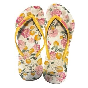 Havaianas X Victorias Secret | Floral Lemon Flip Flop Sandals Size 9